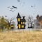 Glitzhome® 2ft. Halloween Metal Silhouette Haunted House and Ghost Tree Yard Stake Set